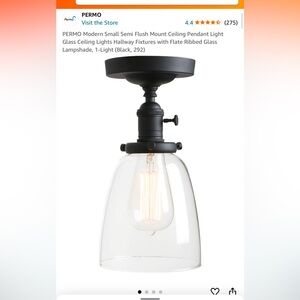 PERMO Modern Small Semi Flush Mount Pendant Light